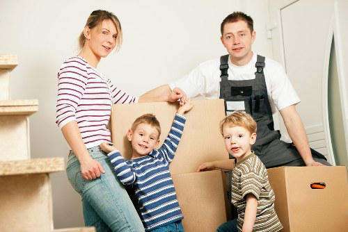 Boxes and furniture prepared for long-term storage in Deptford