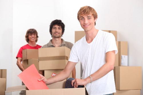 Packing boxes and furniture prepared for Deptford storage